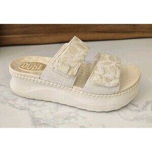 Hey Dude Delray Slide Whipstitch Cream  Womens 11